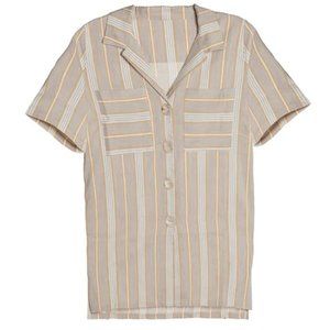 NWT Else Lingerie Summer Sorrento Saffron Stripe Shirt Size M